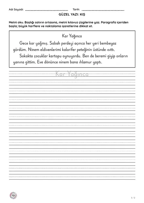 Güzel yazı: Kış